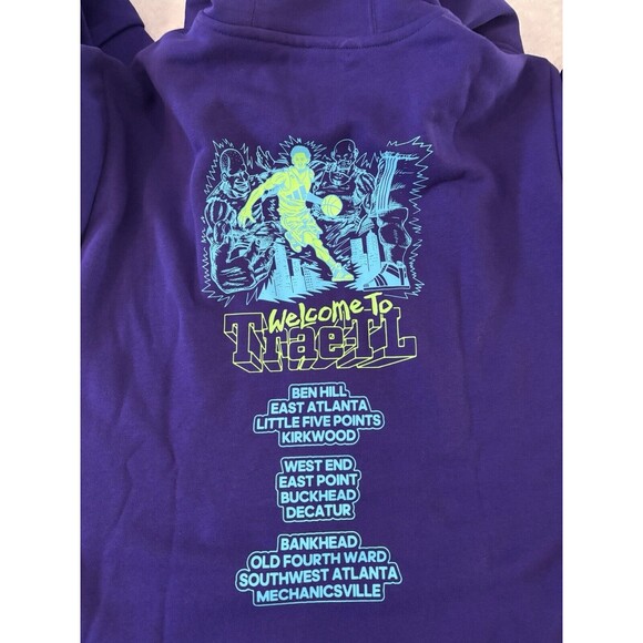 Adidas Trae Young Hoodie Sweatshirt Men Large Purple New Atlanta TraeTL Hawks - Picture 5 of 5